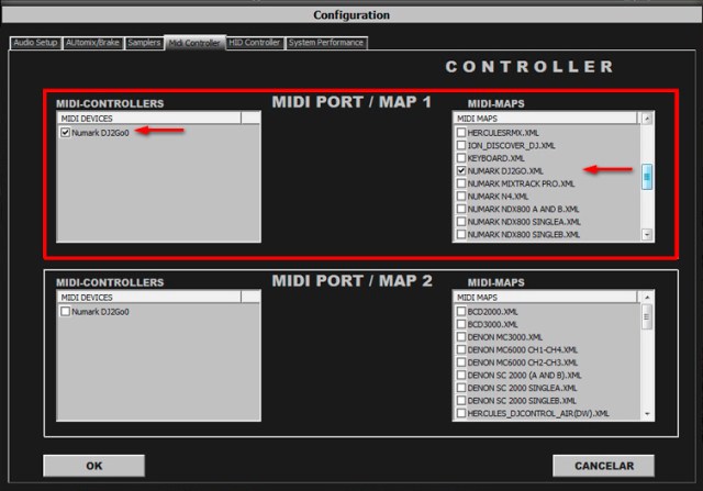 DJ ProMixer DJ2Go MIDI