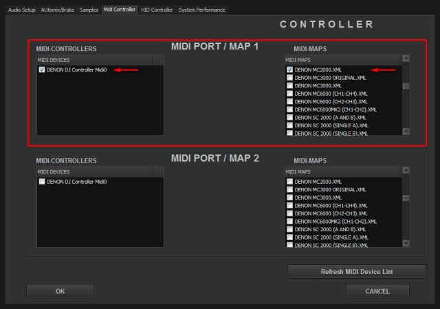 DJ ProMixer Denon MC-2000 MIDI