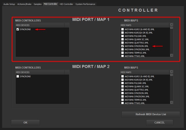DJ ProMixer Akiyama Syncron MIDI