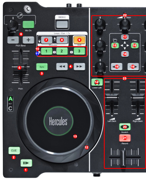DJ ProMixer Hercules DJ 4Set map detail