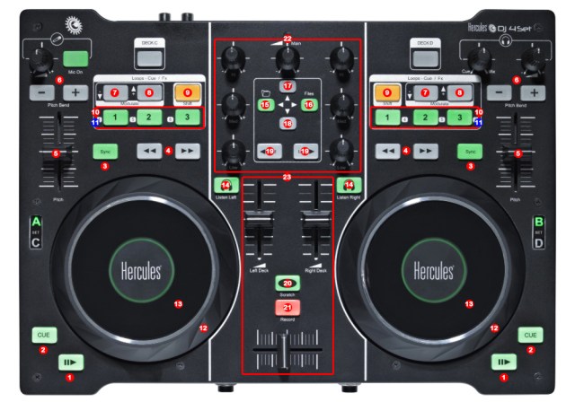 DJ ProMixer Hercules DJ 4Set map