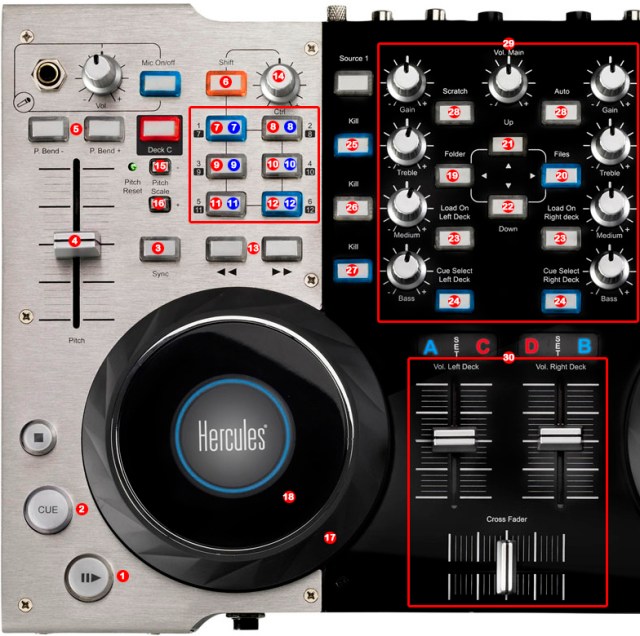 DJ ProMixer Hercules DJ Console 4 Mx map detail