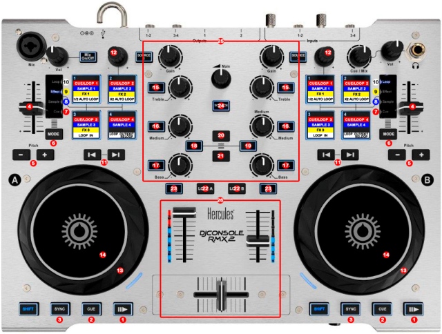 DJ ProMixer Hercules DJ Console RMX 2 map