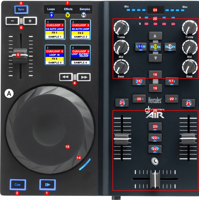 Hercules DJ Control Air map detail