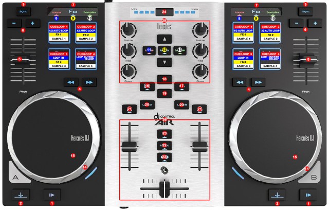 DJ ProMixer Hercules DJ Control Air S map