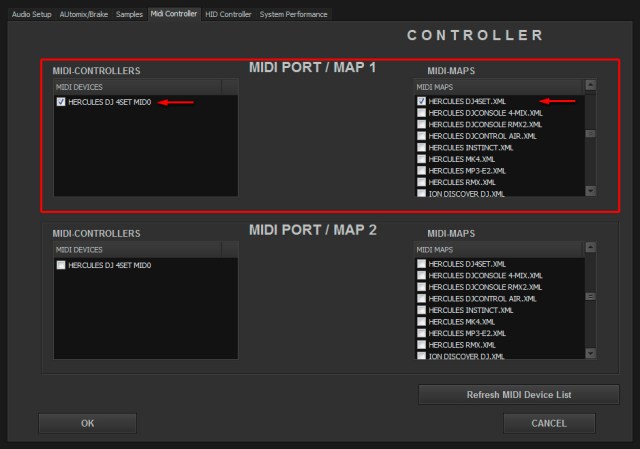 DJ ProMixer MIDI Hercules DJ 4Set