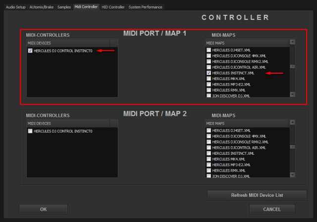 DJ ProMixer MIDI Hercules DJ Control Instinct