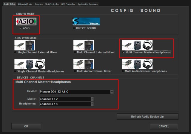 DJ ProMixer Pioneer DDJ-SX Audio_ASIO