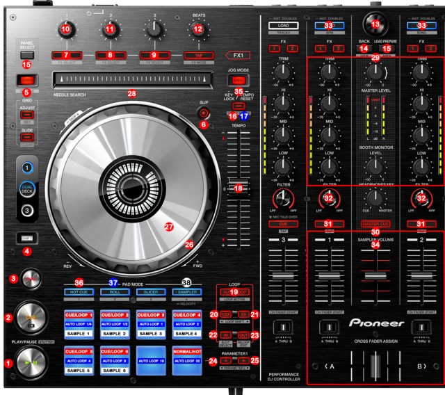 DJ Promixer Pioneer DDJ-SX_map_detail
