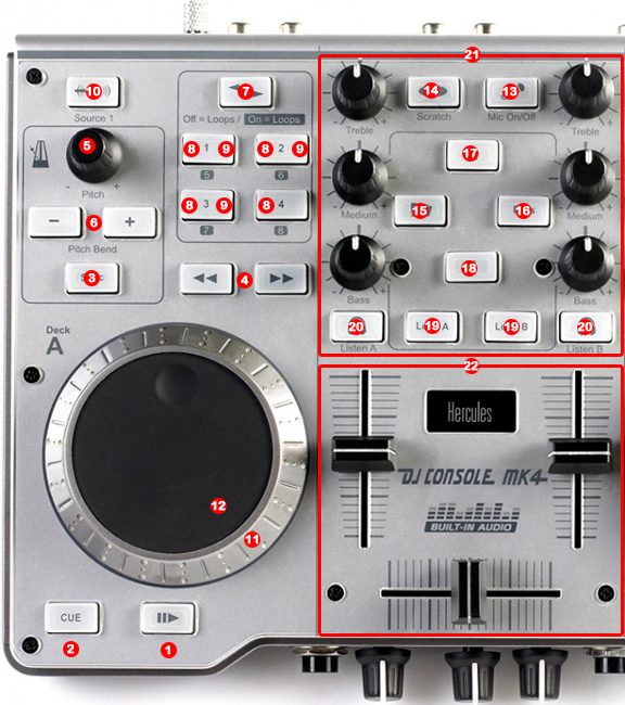 DJ ProMixer Hercules DJ Control MK4 map detail