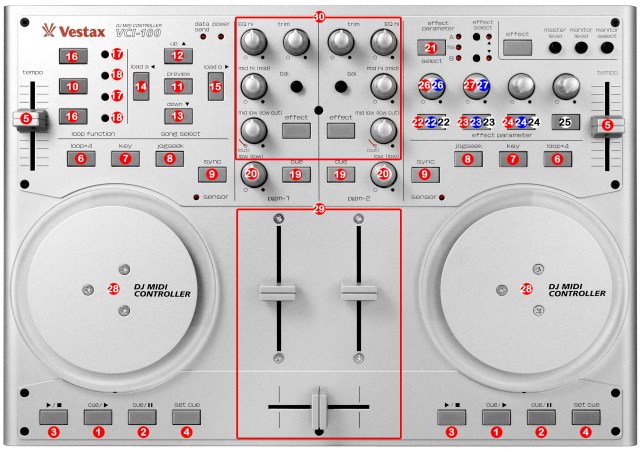 DJ ProMixer Vestax VCI-100 map